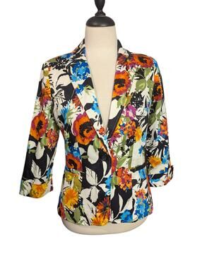 Covington Women's Small Blazer Floral Single Button Lined